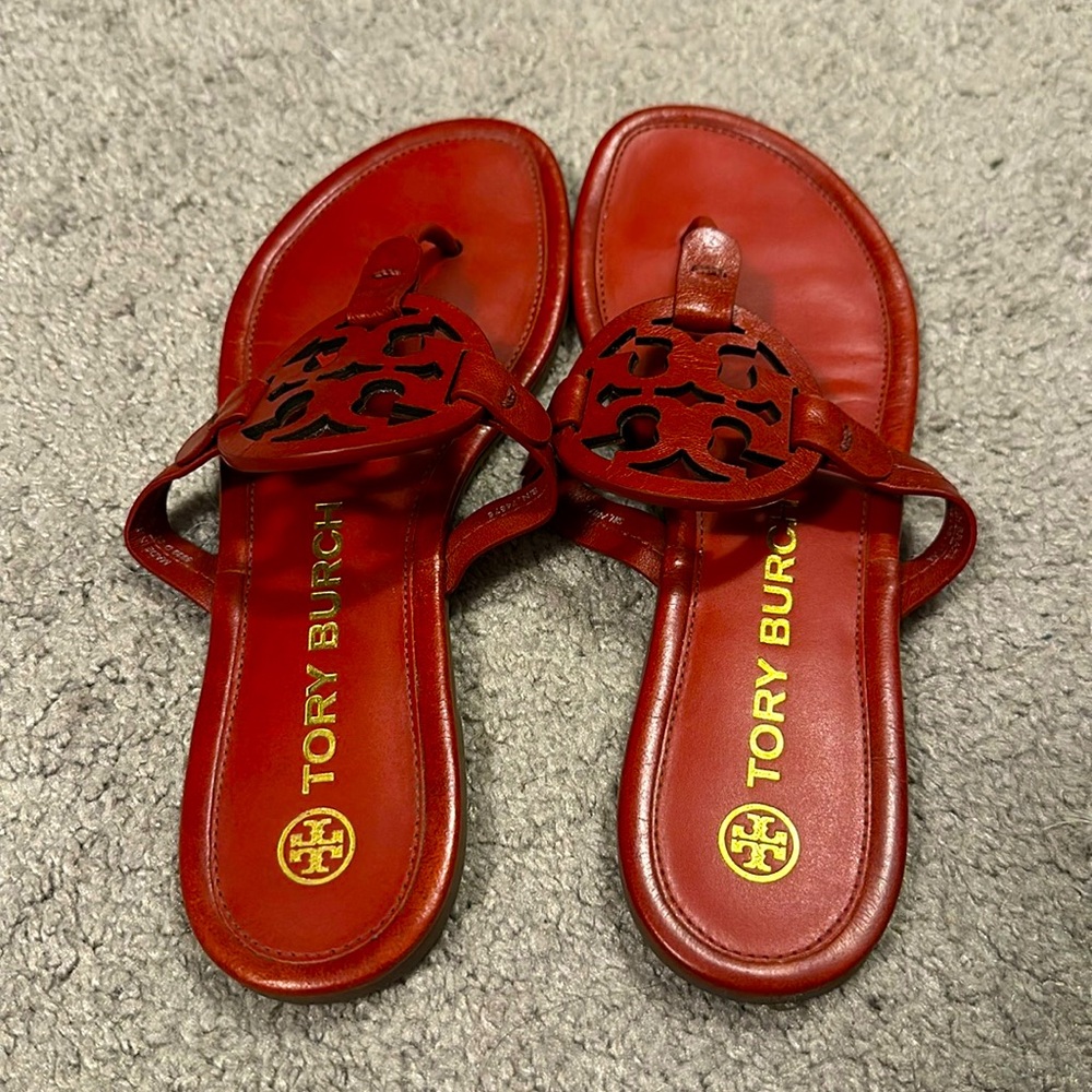 Red Tory Burch slip ons